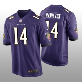 Camiseta Hombre NFL Baltimore Ravens Kyle Hamilton 14 Game Púrpura 2022 NFL Draft